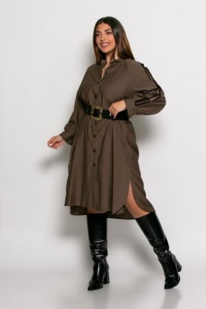 Φόρεμα Shirt Dress Κωδικός: 2-5603-2 Καφέ