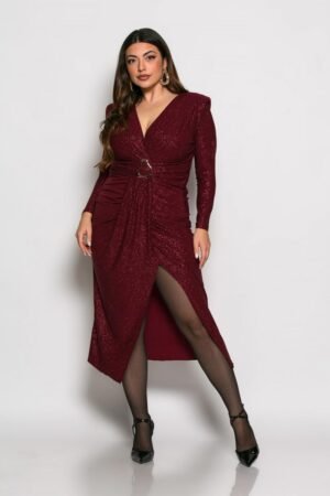 Φόρεμα Sedora Κωδικός: 2-7287-21 Glitter Μπορντό