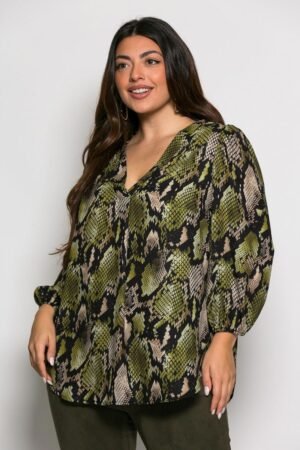 Μπλούζα Siena Με Πιέτα Στο Στήθος Olive Φίδι Κωδικός: 2-3030-8