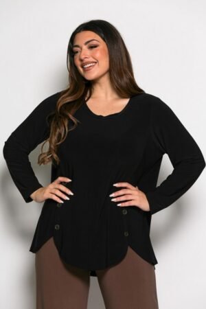 Μπλούζα Wine Ελαστική Κωδικός: 2-3683-1 Μαύρο