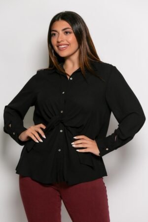 Πουκαμίσα Με Δέσιμο Κωδικός: 2-5692-1 Μαύρο