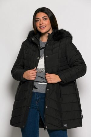 Μπουφάν Με Γούνα Κωδικός: 2-9709-1 Μαύρο