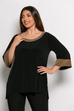 Μπλούζα Jersey Ελαστική Κωδικός: 2-3573-21 Μαύρο Χρυσό