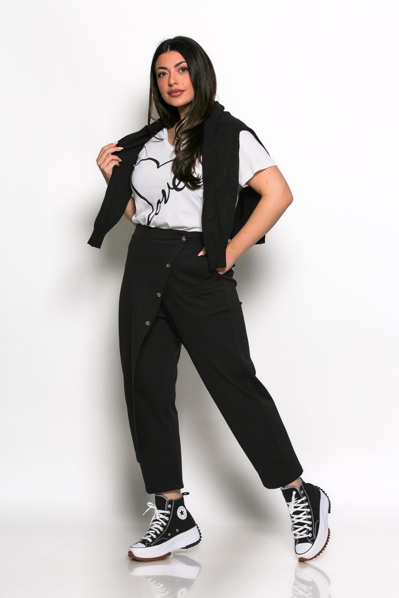 Παντελόνι File Ψηλόμεσο Μαύρο