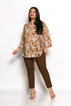 Μπλούζα Mila Με Κουμπιά Και Βολάν Μπεζ Εκρού