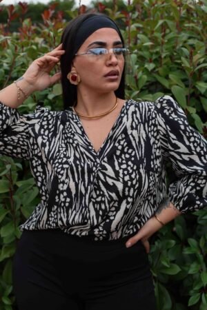 Μπλούζα Siena Κωδικός 2-3030-11 Μαύρο Εκρού