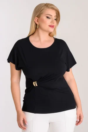 Μπλούζα ελαστική με σούρα Μαύρο