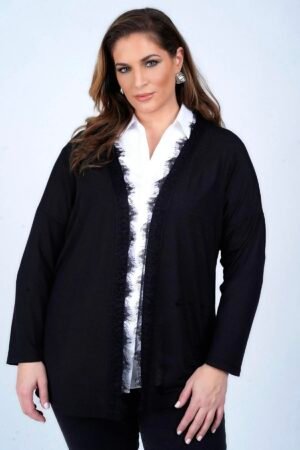 Ζακέτα με δαντέλα Μαύρο