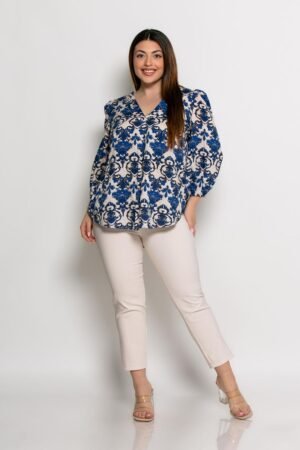 Μπλούζα Aila Με Πιέτα Στο Στήθος Ρουά Μπεζ