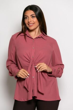 Πουκαμίσα Με Κουμπιά Και Δέσιμο Dusty Pink