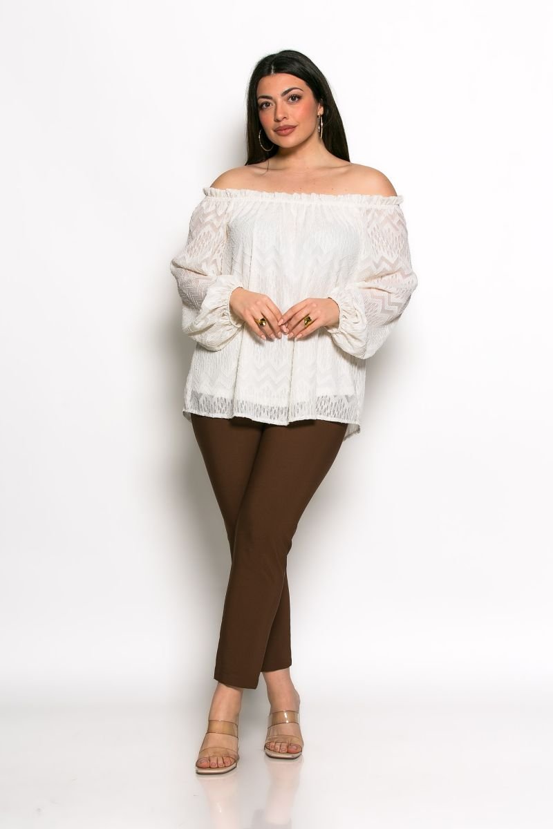 Μπλούζα Oversized Με Λάστιχο Εκρού Χρυσό