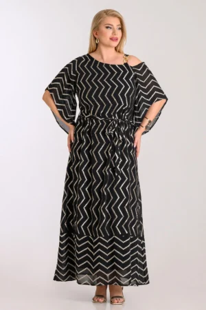 Φόρεμα Με Χρυσά Κεντήματα Μαύρο