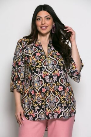 Μπλούζα Celestial Vibe Με Φερμουάρ Μαύρο Ροζ