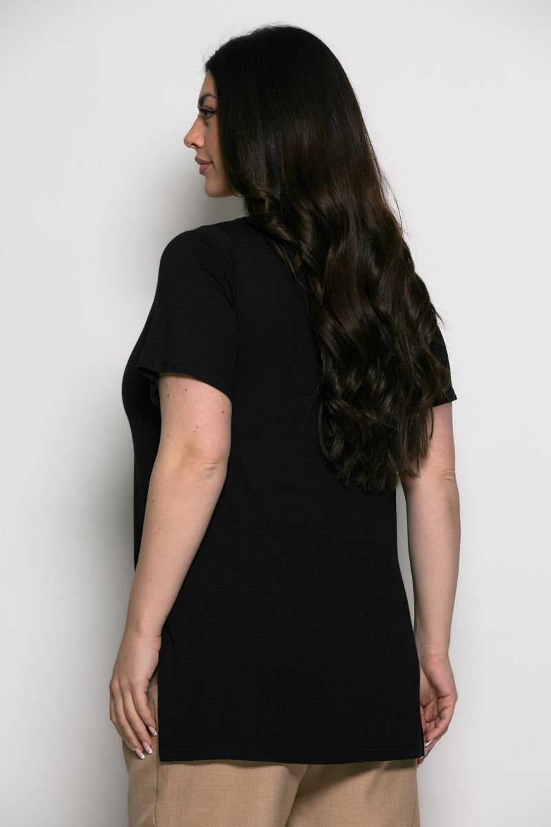 Mπλούζα Chic T-shirt Me Strass Μαύρο - Image 2