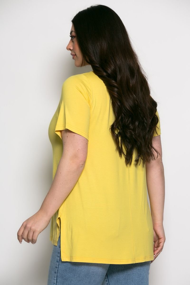 Mπλούζα Chic T-shirt Me Strass Κίτρινο - Image 2