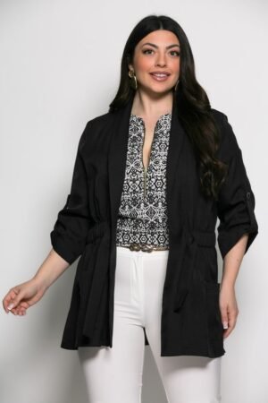 Σακάκι Τύπου Λινό Μαύρο Κωδικός: 2-4401-1