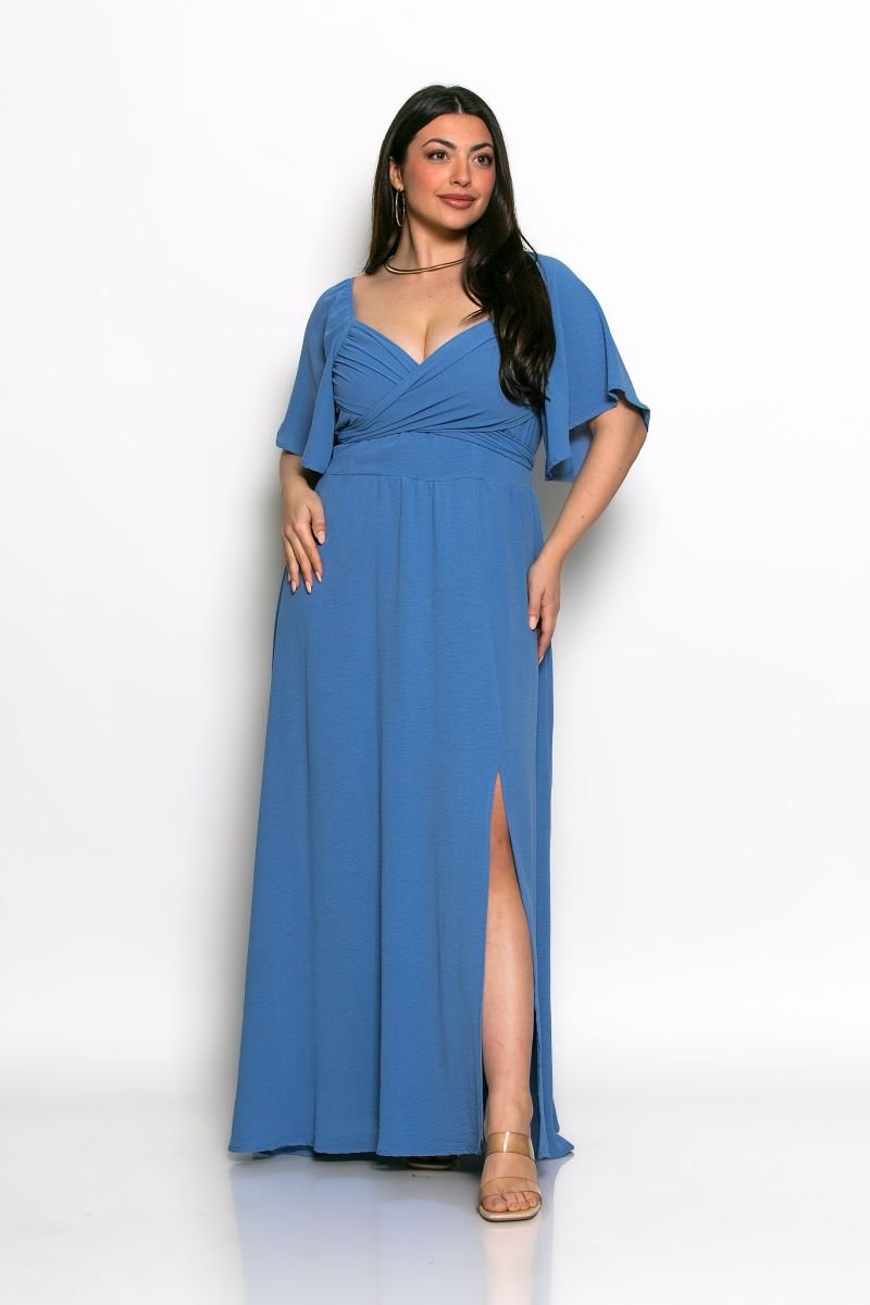 Φόρεμα Mai-Tai Maxi Με Άνοιγμα Στο Πλάι Ιντιγκο