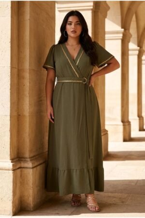 Φόρεμα Golden Feelings Χακί Κωδικός: 2-7302-3